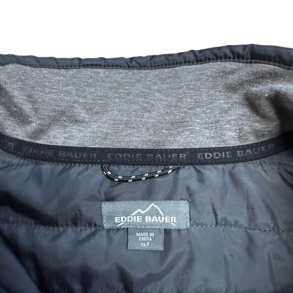 EDDIE BAUER PULLOVER MIXED MEDIA FALL OUTDOORS MENS XL TALL NEUTRAL 1/4 ZIP - Picture 4 of 7